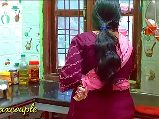 Indian Hot Maid XXX be captivated by in kitchen.
