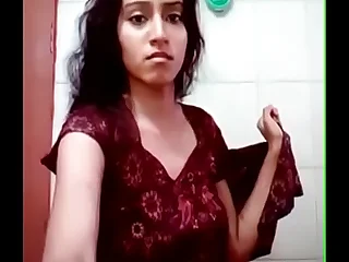 Indian teen girl bathing nude