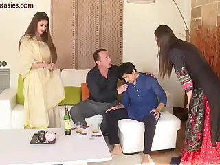 NRI Neighbor has Diwali being familiarity with couple as her husband falls all round the vice be required of drinking porn video